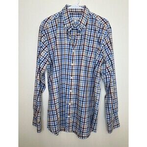 Peter Millar Shirt Long Sleeve Button Down Mens Size L Multicolor Plaid Cotton